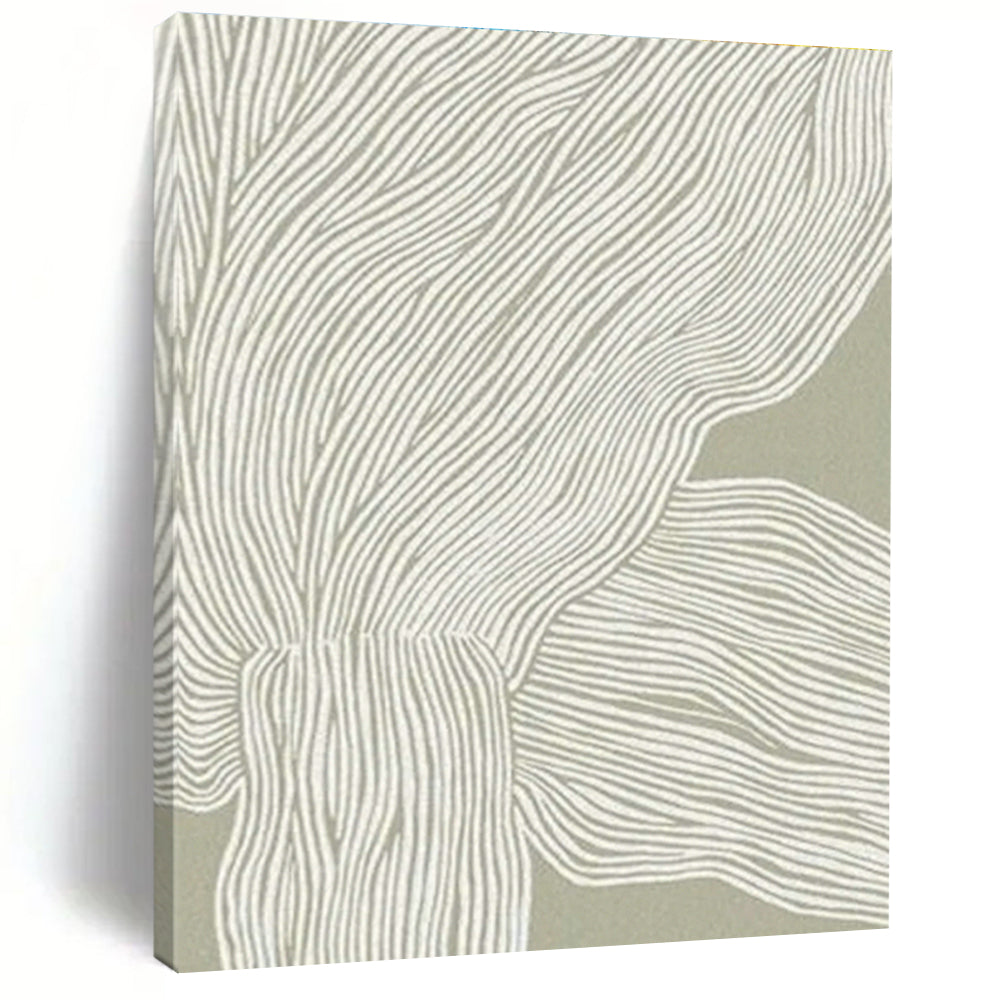 Gray - White Line Abstract Art for Minimalist Home & Contemporary Office DLZ1126