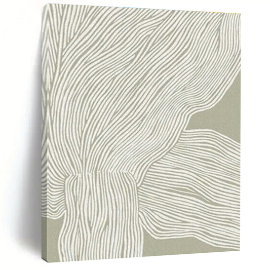 Gray - White Line Abstract Art for Minimalist Home & Contemporary Office DLZ1126