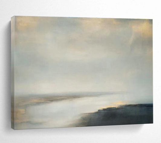 Misty Sea View Oil Painting for Contemporary Hallways DLZ2492