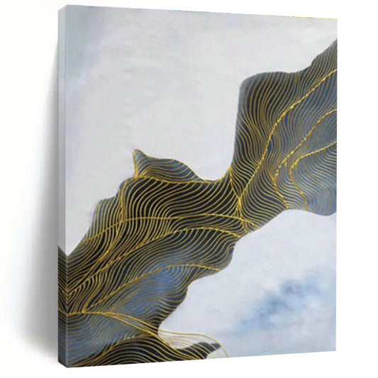 Gold - Line Landscape Abstract Art for Living Room & Hallway DLZ0547