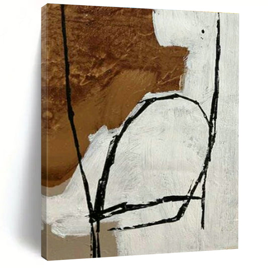 Brown - White Abstract Art for Minimalist Living Room & Creative Studio DLZ2031