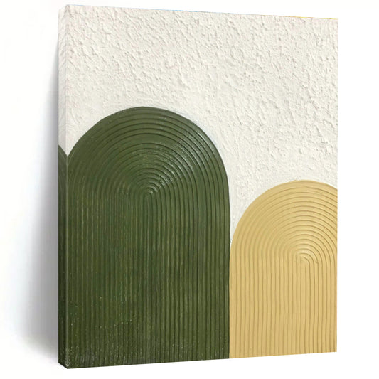 Green - Yellow Relief Art for Mid - Century Kitchen & Outdoor Café DLZ1183