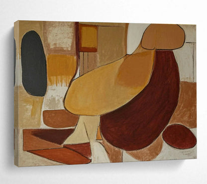 Brown - Yellow Minimalist Figure for Mid - Century Dining Areas DLZ2472