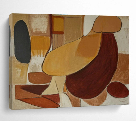 Brown - Yellow Minimalist Figure for Mid - Century Dining Areas DLZ2472