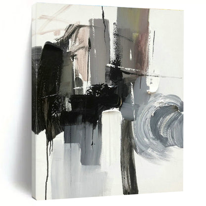 Black - Gray - White Abstract Art for Gallery - Style Home Office & Monochrome Art Gallery DLZ1278