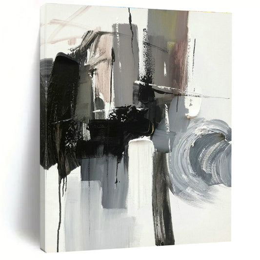 Black - Gray - White Abstract Art for Gallery - Style Home Office & Monochrome Art Gallery DLZ1278