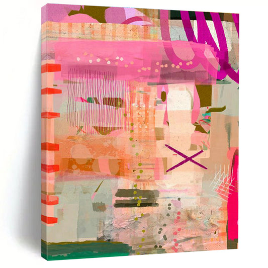 Pink - Purple Dynamic Abstract Art for Fashion Boutique Display Walls DLZ0082
