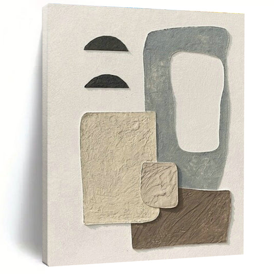 Neutral Collage Art for Minimalist Art Studio & Bohemian - Chic Home Office DLZ1524