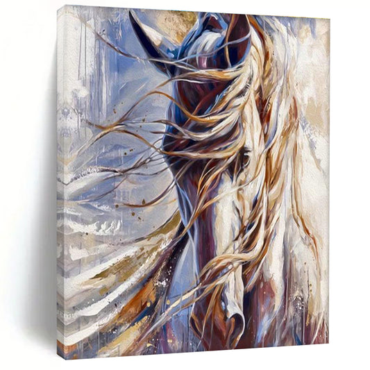 Majestic White Horse Art for Equestrian Club & Elegant Living Room DLZ2353