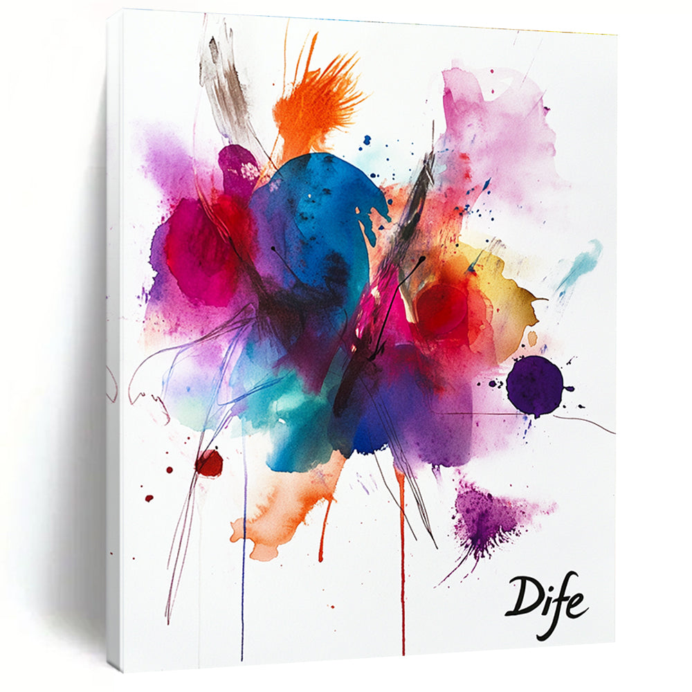Bold Watercolor Bursts for Energetic Home Gym & Art - Loving Coffee Shop STSC1047