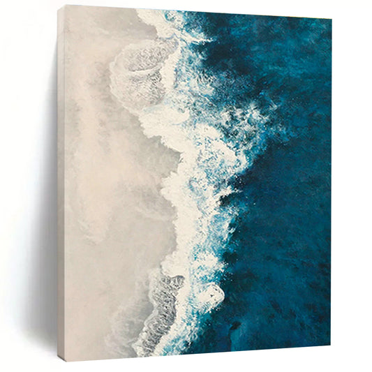Aerial Ocean Wave Art for Coastal Living Room & Beachfront Café DLZ0731