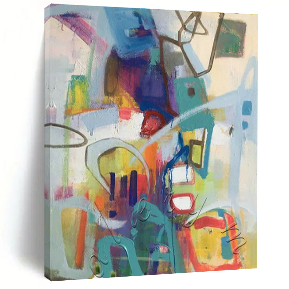 Colorful Geometric Abstract Art for Art School Classroom & Trendy Coworking Space DLZ1774