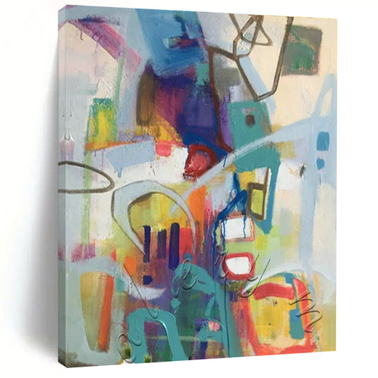 Colorful Geometric Abstract Art for Art School Classroom & Trendy Coworking Space DLZ1774