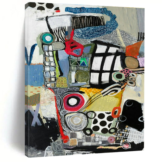 Mixed - Media Abstract Art for Bohemian Gallery & Eclectic Home Living Room DLZ2081
