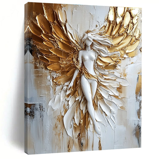 Golden - Winged Figure Mythical Art for Bohemian - Style Lounge & Spiritual Home Altar STSC1472