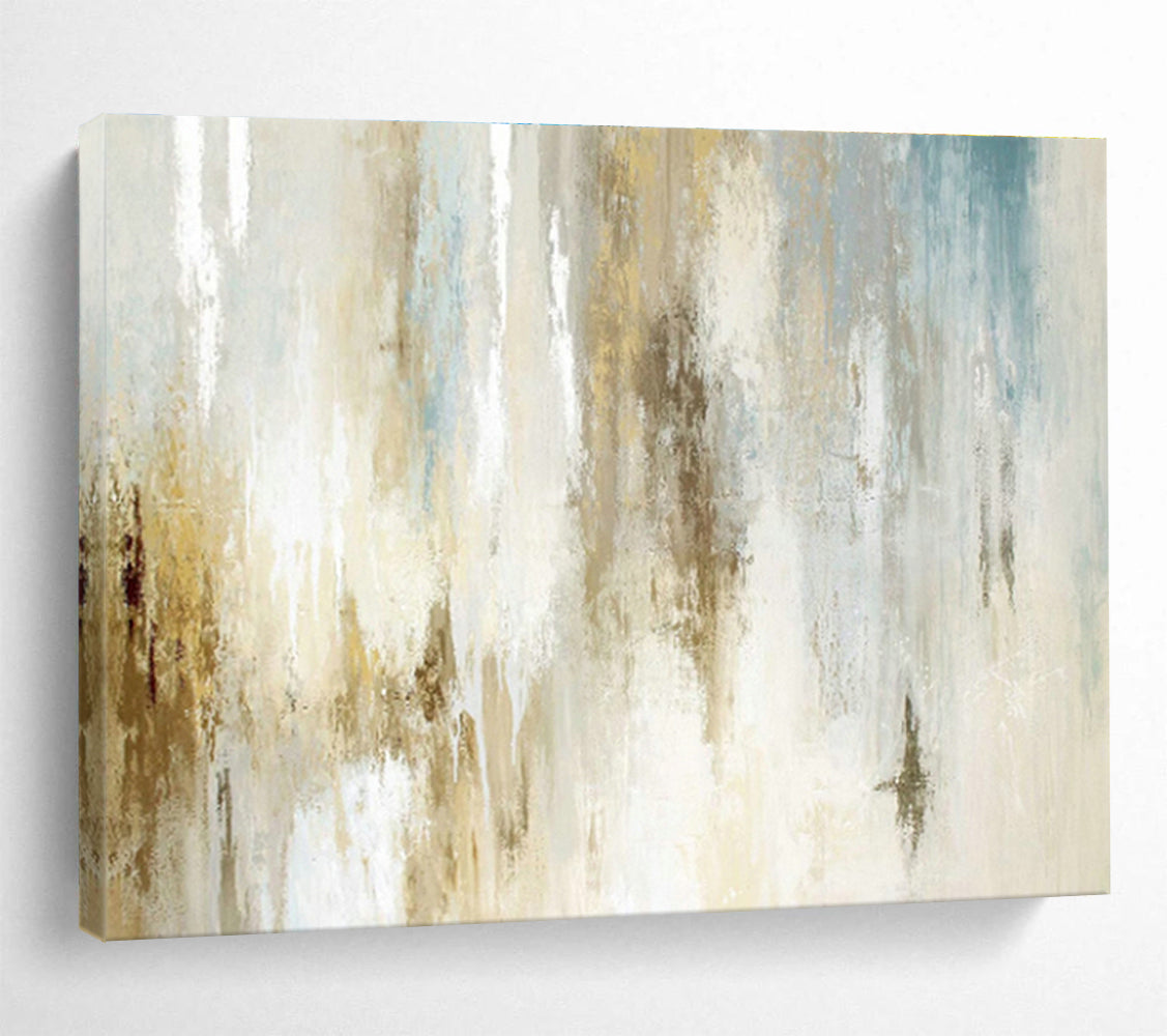 Beige - Blue Abstract Art for Scandinavian - Style Home Offices DLZ2521