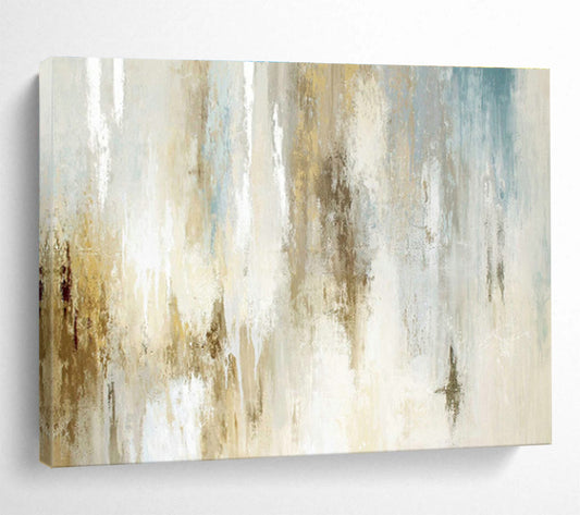 Beige - Blue Abstract Art for Scandinavian - Style Home Offices DLZ2521