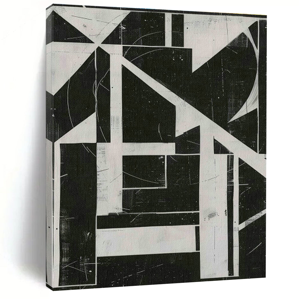 Black - White Geometric Abstract Art for Office & Living Room DLZ0406