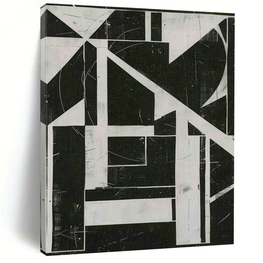 Black - White Geometric Abstract Art for Office & Living Room DLZ0406