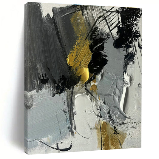 Gray - Black Abstract Art for Luxury Penthouse & Art - Centric Café DLZ0803