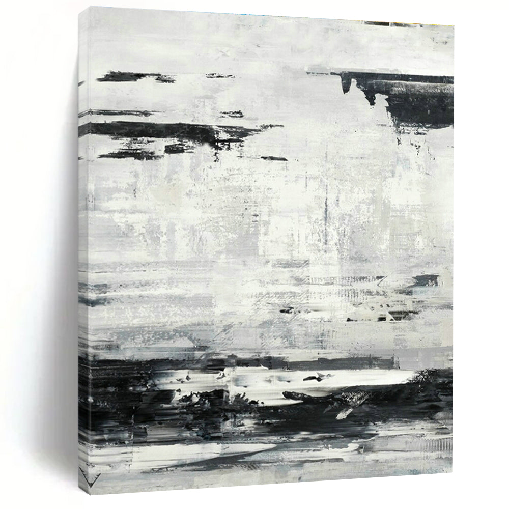 Gray - White Abstract Texture Art for Industrial Office & Art Gallery Corridor DLZ2077