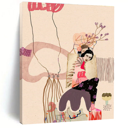 Figure Collage Art for Eclectic Home Living Room Galleries DLZ0153