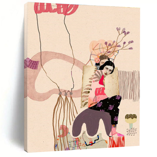 Figure Collage Art for Eclectic Home Living Room Galleries DLZ0153