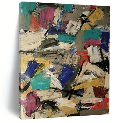 Colorful Block Abstract Art for Artistic Community Center & Bohemian Home Gallery Wall DLZ1604