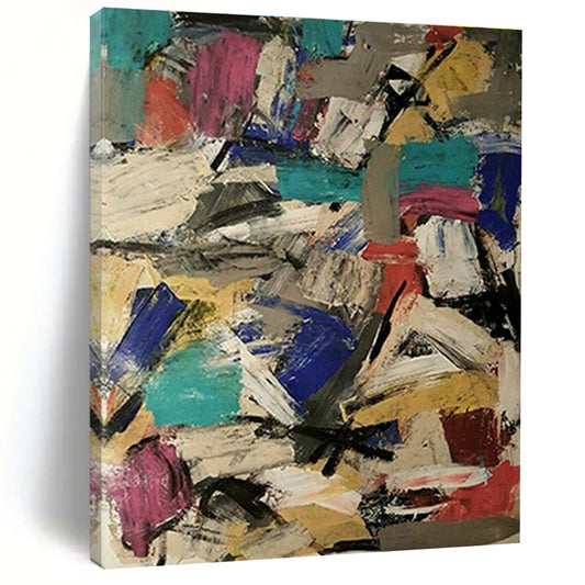 Colorful Block Abstract Art for Artistic Community Center & Bohemian Home Gallery Wall DLZ1604