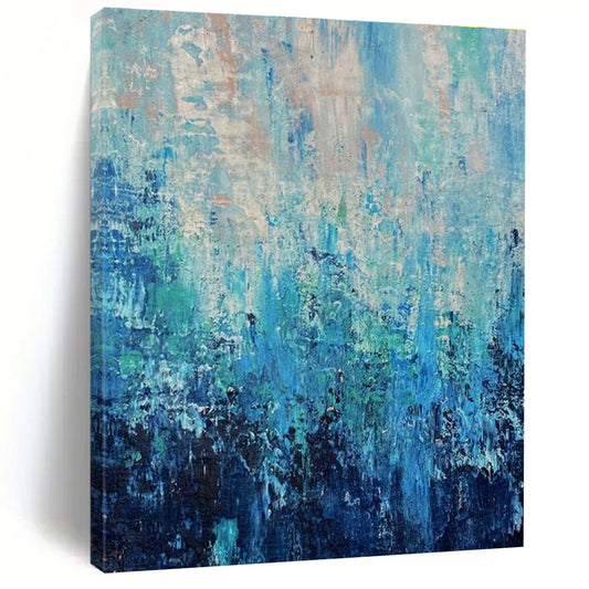 Blue - Green Abstract Art for Coastal Home Living Room Accent Walls DLZ0045