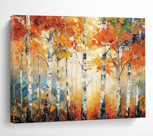 Autumn Birch Forest Art for Cozy Bed - and - Breakfast Reading Nooks DLZ3219