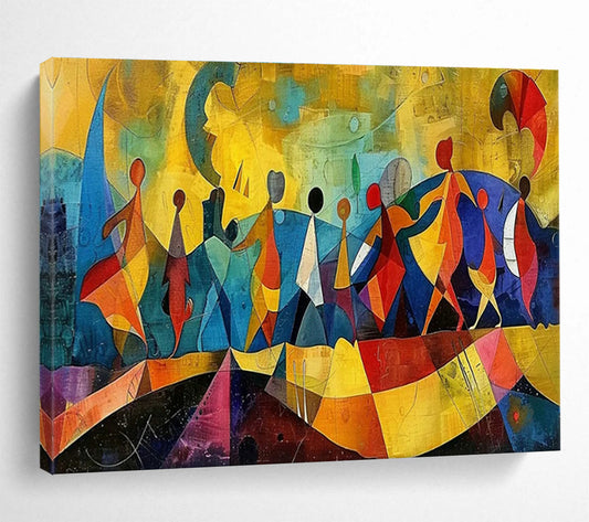 Abstract Dance Figures Art for Cultural Center Exhibition Galleries DLZ3152