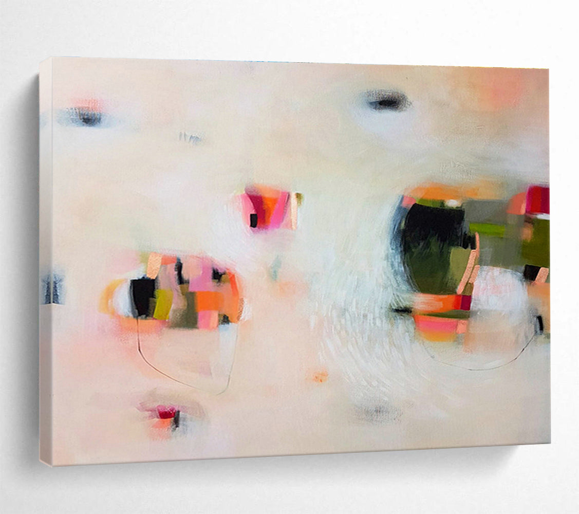 Pink - White Minimalist Abstract Art for Delicate Nurseries DLZ2418