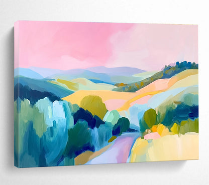Pastel - Colored Hills Art for Nursery & Boho - style Café SC129