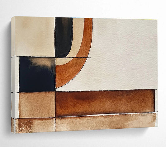 Earth - Tone Geometric Shapes Art for Rustic - Chic Café & Bohemian Home SC394