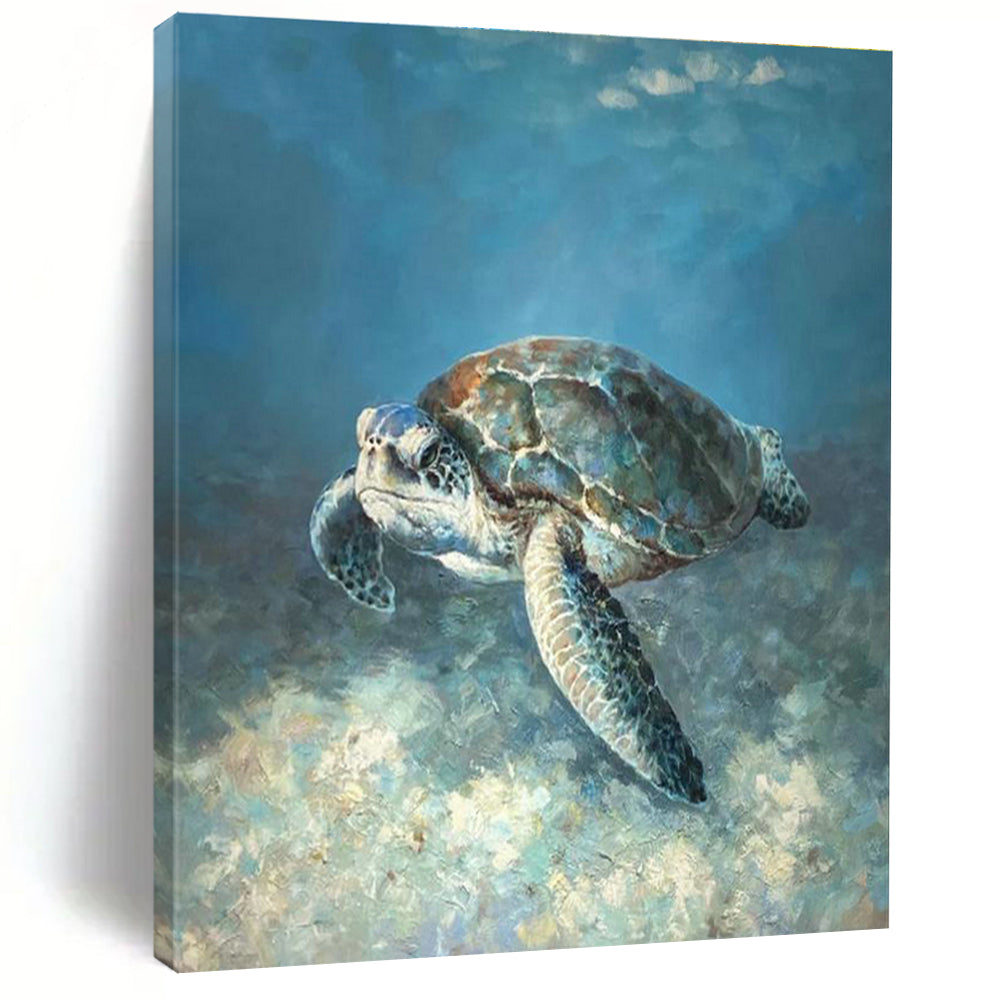 Realistic Sea Turtle Art for Coastal Home Bathroom & Marine - Themed Gallery DLZ2143