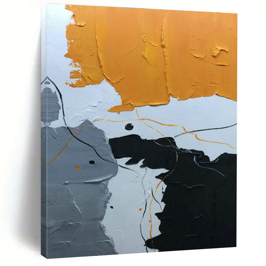Orange - Grey Line Abstract Art for Modern Loft & Creative Studio DLZ1341