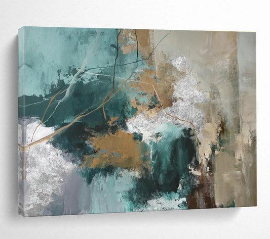 Green - Gold Abstract Mood Art for Nature - Themed Spa DLZ2897