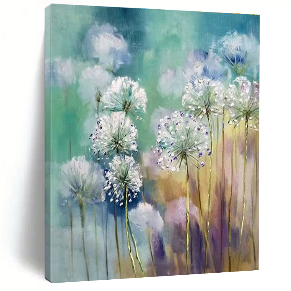 Dandelion Floral Oil Painting for Garden - Themed Tea Room & Feminine Home Bedroom DLZ1596