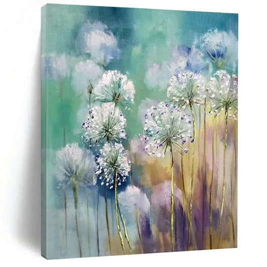 Dandelion Floral Oil Painting for Garden - Themed Tea Room & Feminine Home Bedroom DLZ1596