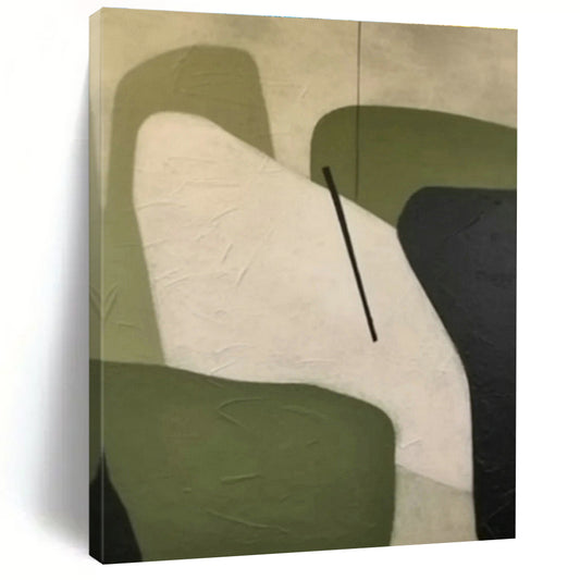 Green - White Geometric Abstract for Nordic - Style Living Room & Minimalist Office DLZ0900