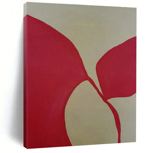 Red Double - Leaf Abstract Art for Florist Shop & Home Living Room DLZ1087