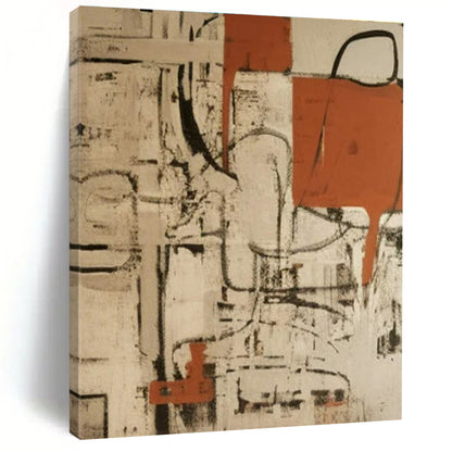 Rustic Red - Brown Abstract Art for Farmhouse Living Room & Art - Centric Café DLZ1720