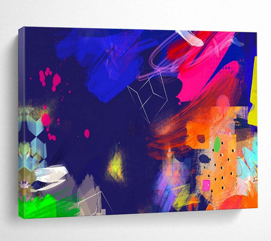 Dark - Night Colorful Abstract Art for Rooftop Bar Backdrops DLZ2586
