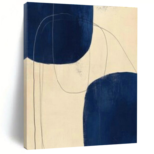 Bold Dark Blue Abstract Art for Modern Office Lobby & Contemporary Living Room DLZ1961