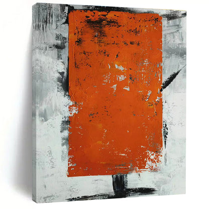 Orange - Grey Block Abstract Art for Living Room & Office DLZ0495