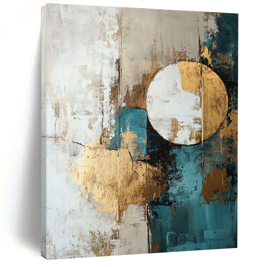 Gold and Teal Abstract for Luxury Hotel Lobby & Contemporary Office STSC193