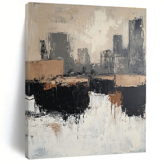 Abstract Cityscape in Neutrals for Urban Penthouse & Modern Gallery STSC412