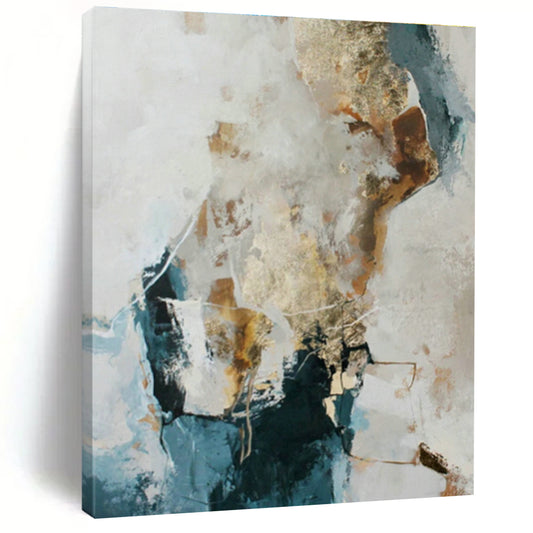 Blue and Gold Abstract Art for Nautical - Themed Restaurant & Luxury Yacht Club DLZ1017