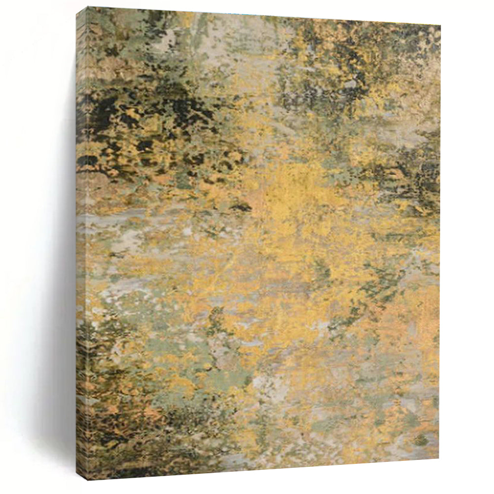 Yellow - Green Textured Art for Rustic Farmhouse Living Rooms DLZ0075